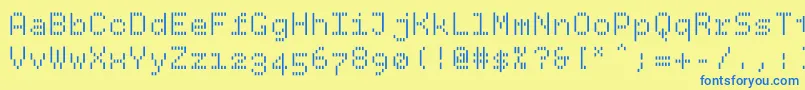 Bpdotsverticalbold Font – Blue Fonts on Yellow Background