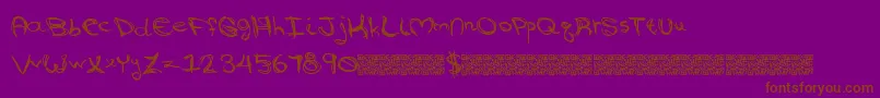 Goingaround-Schriftart – Braune Schriften auf violettem Hintergrund