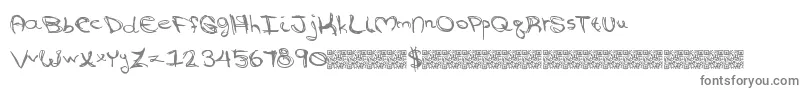 Goingaround-fontti – harmaat kirjasimet valkoisella taustalla