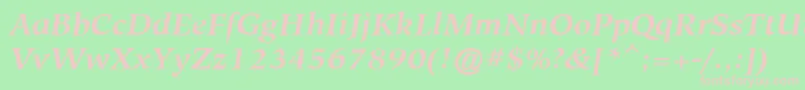 HiroshigeAttBoldItalic Font – Pink Fonts on Green Background