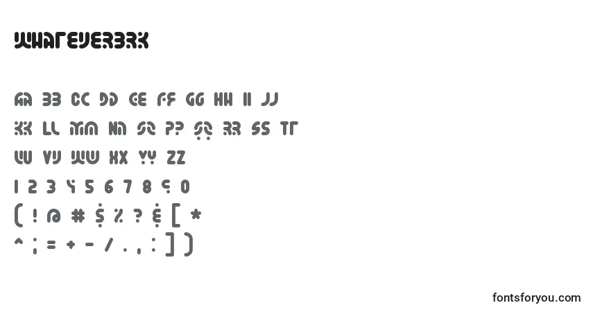 A fonte WhateverBrk – alfabeto, números, caracteres especiais
