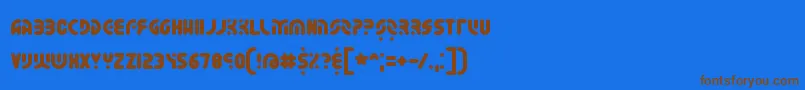 フォントWhateverBrk – 茶色の文字が青い背景にあります。