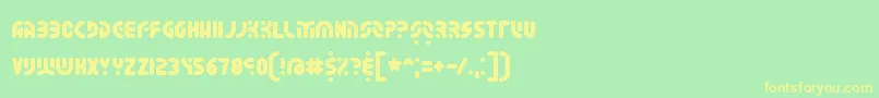 WhateverBrk-fontti – keltaiset fontit vihreällä taustalla