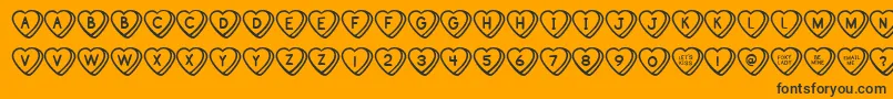 fuente SweetHeartsBv – Fuentes Negras Sobre Fondo Naranja