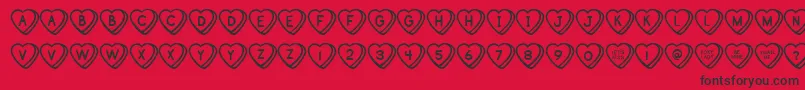 SweetHeartsBv-Schriftart – Schwarze Schriften auf rotem Hintergrund