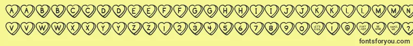fuente SweetHeartsBv – Fuentes Negras Sobre Fondo Amarillo