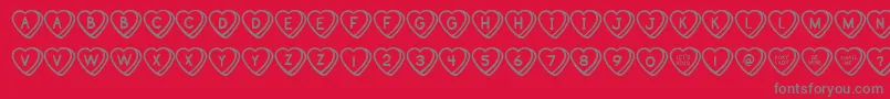 SweetHeartsBv Font – Gray Fonts on Red Background