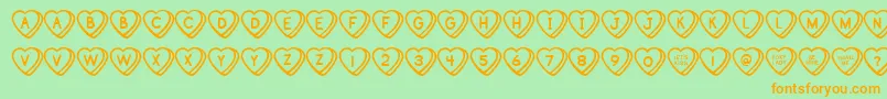 Weitere Informationen zur SweetHeartsBv-Schriftart SweetHeartsBv-Schriftart – Orangefarbene Schriften auf grünem Hintergrund