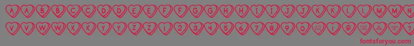 フォントSweetHeartsBv – 赤い文字の灰色の背景