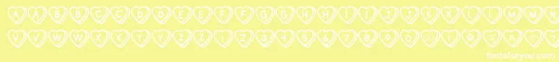 SweetHeartsBv Font – White Fonts on Yellow Background