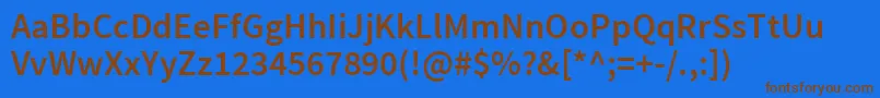 SourcesansproSemibold Font – Brown Fonts on Blue Background