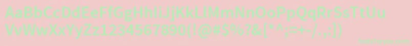 フォントSourcesansproSemibold – ピンクの背景に緑の文字