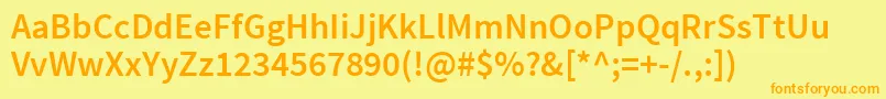 フォントSourcesansproSemibold – オレンジの文字が黄色の背景にあります。