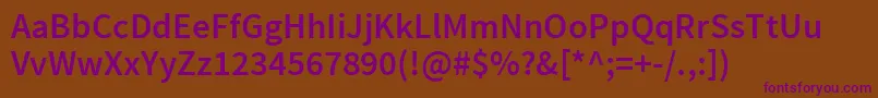 SourcesansproSemibold Font – Purple Fonts on Brown Background
