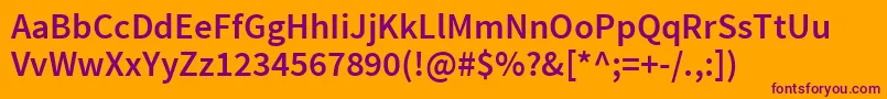 SourcesansproSemibold Font – Purple Fonts on Orange Background