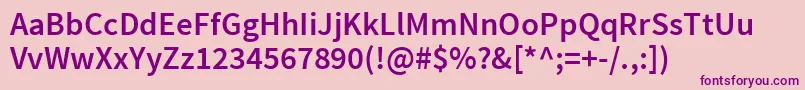 SourcesansproSemibold Font – Purple Fonts on Pink Background