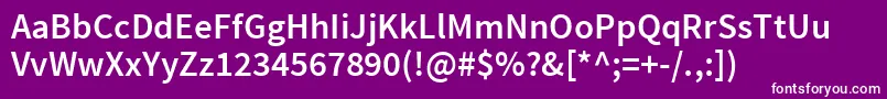 SourcesansproSemibold Font – White Fonts on Purple Background