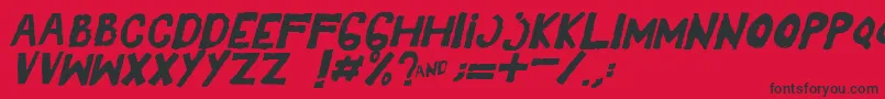 YesItalic Font – Black Fonts on Red Background