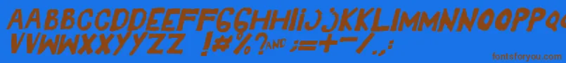 YesItalic Font – Brown Fonts on Blue Background