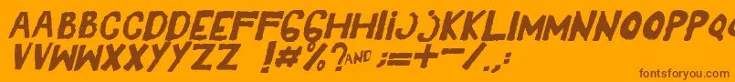 YesItalic Font – Brown Fonts on Orange Background