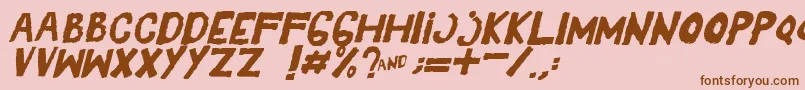YesItalic Font – Brown Fonts on Pink Background