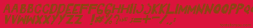 YesItalic Font – Brown Fonts on Red Background