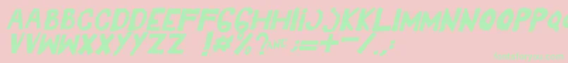 YesItalic Font – Green Fonts on Pink Background