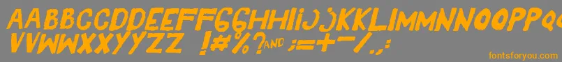 YesItalic Font – Orange Fonts on Gray Background