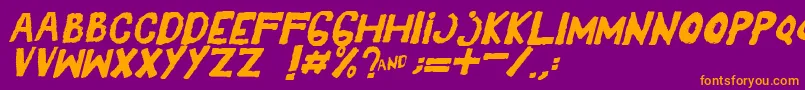 YesItalic Font – Orange Fonts on Purple Background