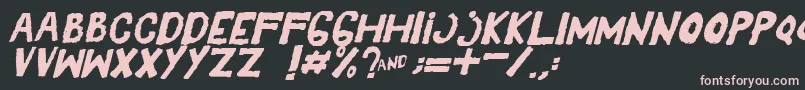 YesItalic Font – Pink Fonts on Black Background