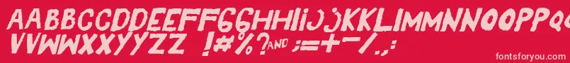 YesItalic Font – Pink Fonts on Red Background