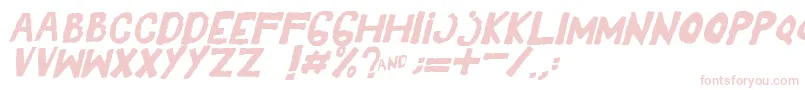 YesItalic-Schriftart – Rosa Schriften auf weißem Hintergrund