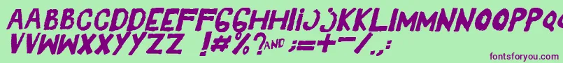 YesItalic Font – Purple Fonts on Green Background