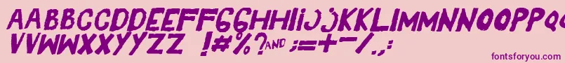 Шрифт YesItalic – фиолетовые шрифты на розовом фоне