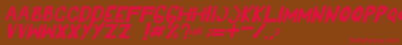 YesItalic Font – Red Fonts on Brown Background