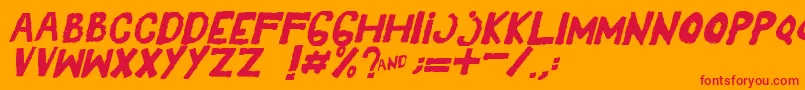 YesItalic Font – Red Fonts on Orange Background