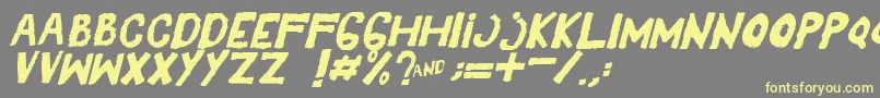 YesItalic Font – Yellow Fonts on Gray Background