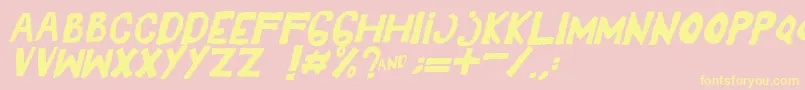 YesItalic Font – Yellow Fonts on Pink Background