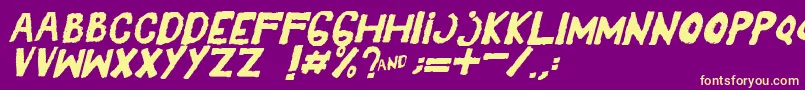 YesItalic Font – Yellow Fonts on Purple Background