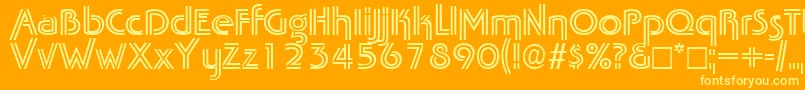 Tabascotwin-Schriftart – Gelbe Schriften auf orangefarbenem Hintergrund