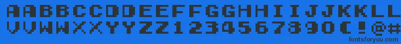 GamegirlClassic Font – Black Fonts on Blue Background