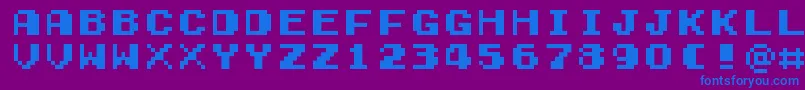 GamegirlClassic Font – Blue Fonts on Purple Background