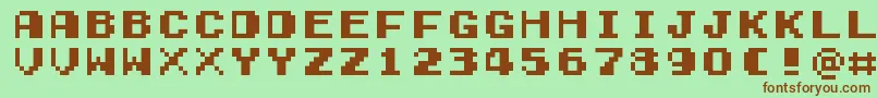 GamegirlClassic Font – Brown Fonts on Green Background