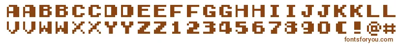 GamegirlClassic-Schriftart – Braune Schriften auf weißem Hintergrund