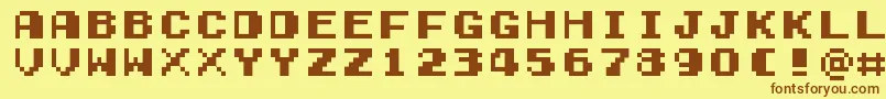 GamegirlClassic Font – Brown Fonts on Yellow Background