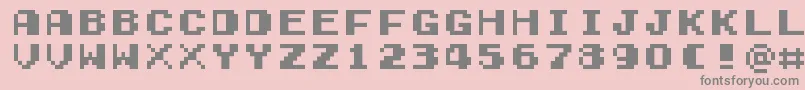 GamegirlClassic-fontti – harmaat kirjasimet vaaleanpunaisella taustalla