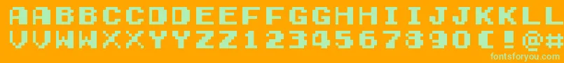 フォントGamegirlClassic – オレンジの背景に緑のフォント