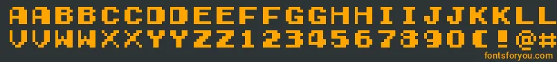 GamegirlClassic Font – Orange Fonts on Black Background