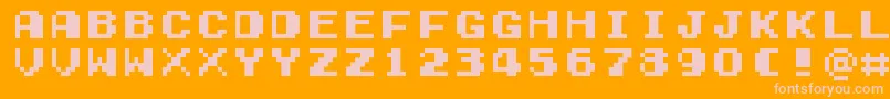 フォントGamegirlClassic – オレンジの背景にピンクのフォント