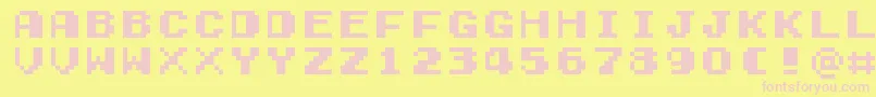 GamegirlClassic Font – Pink Fonts on Yellow Background